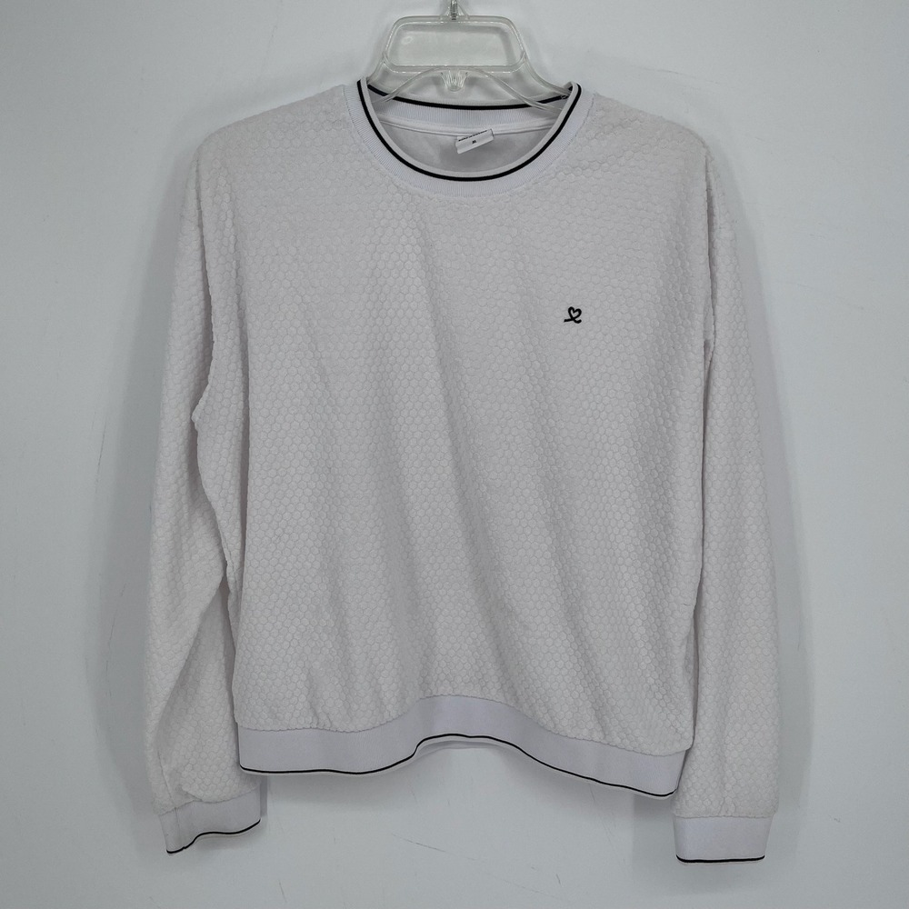 Daily Sports‎ Women's White Textured Long Sleeve Sweatshirt Size M